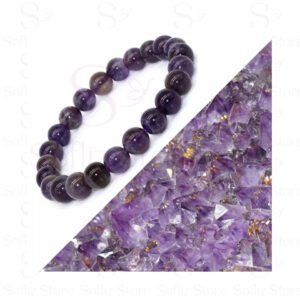 Pulseira Pedra Ametista capa Natural Proteção Energia Meditação Envio Rápido Sofliz