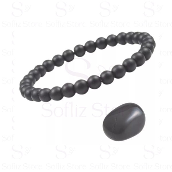 Pulseira Onix Pedra Fosca Capa - Com Fio De Silicone Duplo Forte Sofliz