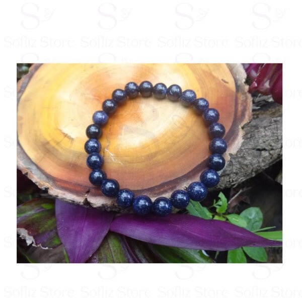 Pulseira Masculina De Pedra Estrela Azul Ambiente - Silicone Resistente- Com Fio Silicone Duplo Sofliz