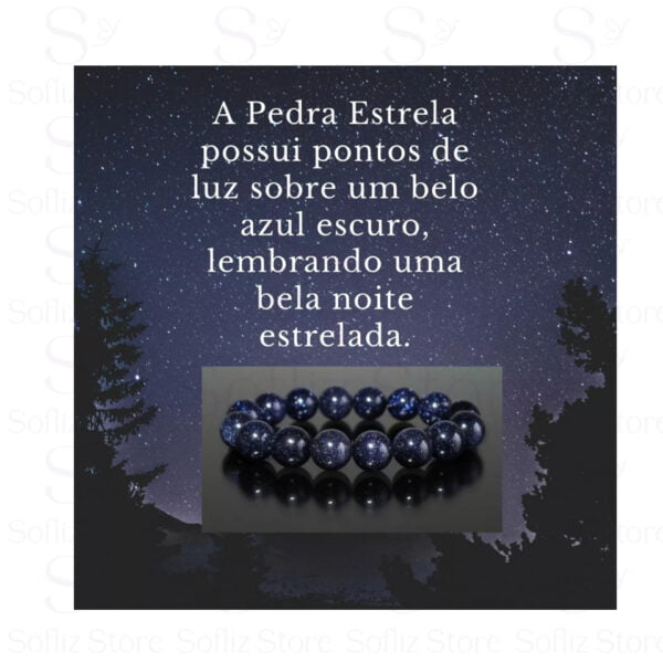 Pulseira Masculina De Pedra Estrela Azul detalhe - Silicone Resistente- Com Fio Silicone Duplo Sofliz