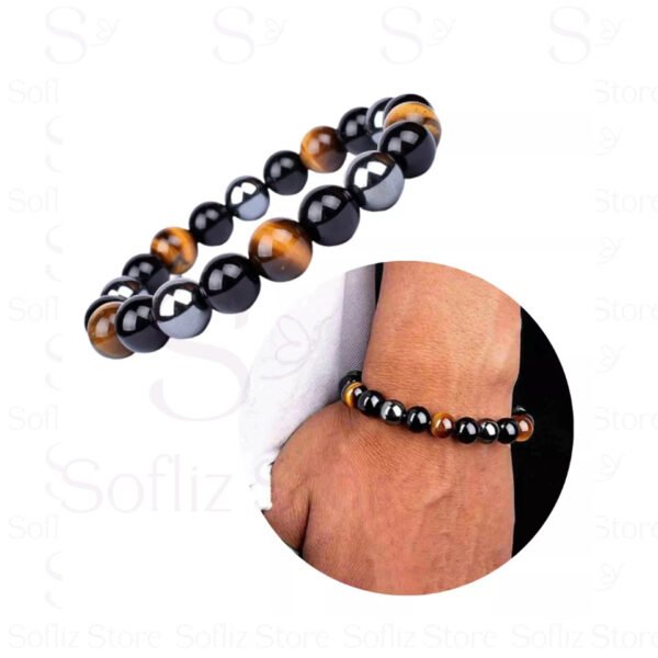 Pulseira Pedras Mistas Olho De Tigre - Onix - Hematita capa Envio Rápido Sofliz