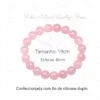 Pulseira Bolinha Quartzo Rosa medidas - Pedra Natural A Pedra Do Amor Envio Rápido Sofliz