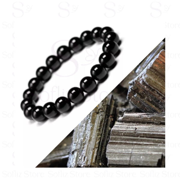 Pulseira Turmalina Negra capa Pedra Natural Proteção Semi Jóia Envio Rápido Sofliz