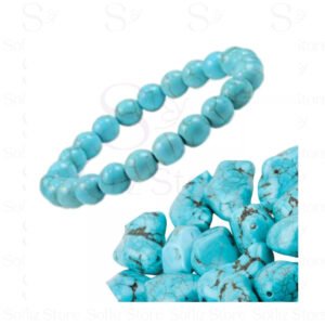 Pulseira Turquesa Pedra Natural Azul capa - Unissex - Prosperidade Envio Rápido Sofliz