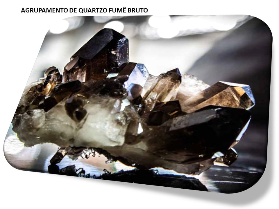 Agrupamento Quartzo Fumê pedra natural bruta Sofliz Pulseiras Colares e Acessórios