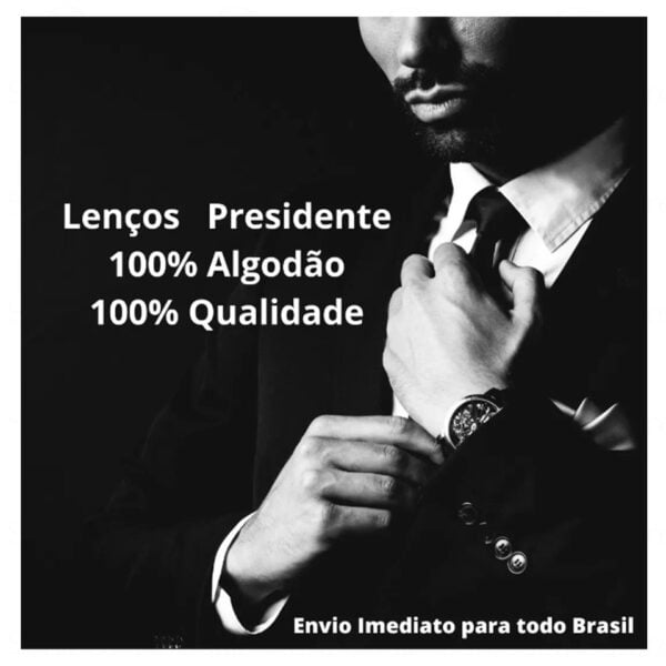 Lenço Branco Masculino Tecido Bordado Capa 100% Algodão Cx Com/3 Unidades puro algodão Sofliz Store